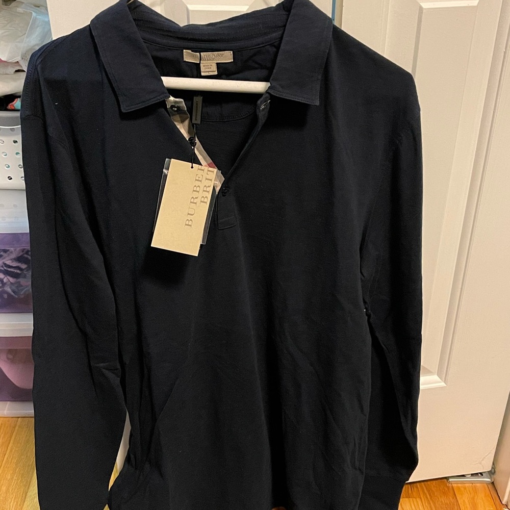 New Burberry Long Sleeve Polo